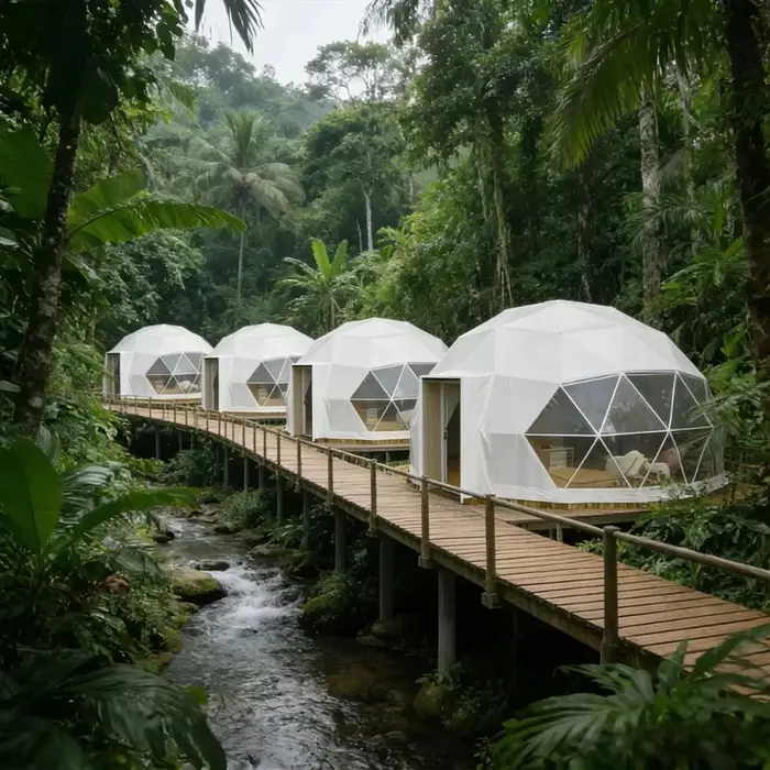 Tentes dôme modulaires préfabriquées pour hôtels