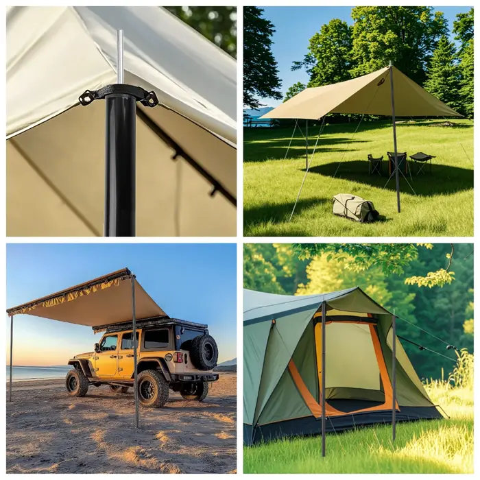 Poteaux de tente, poteaux de Camping pour bâche
