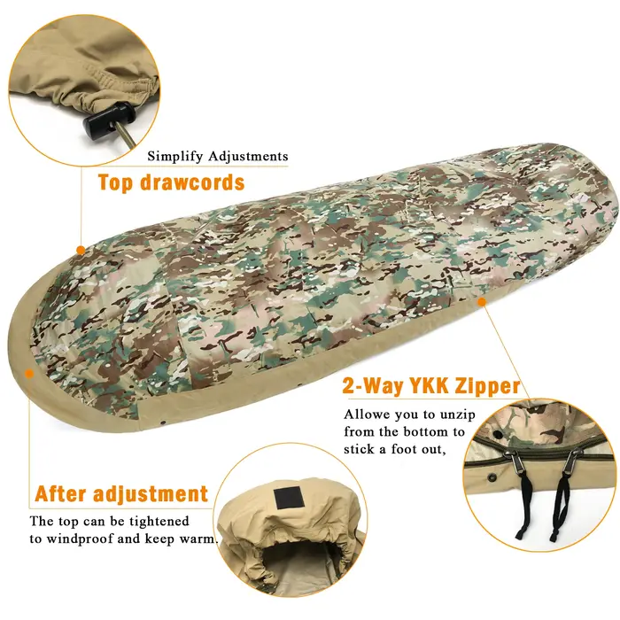 Housse de bivouac tactique de qualité militaire Akmax.cn – Sac de couchage de combat imperméable de 