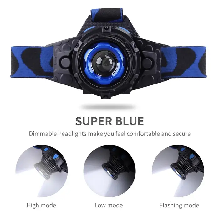 Lampe frontale LED étanche 8000Lums batterie intégrée