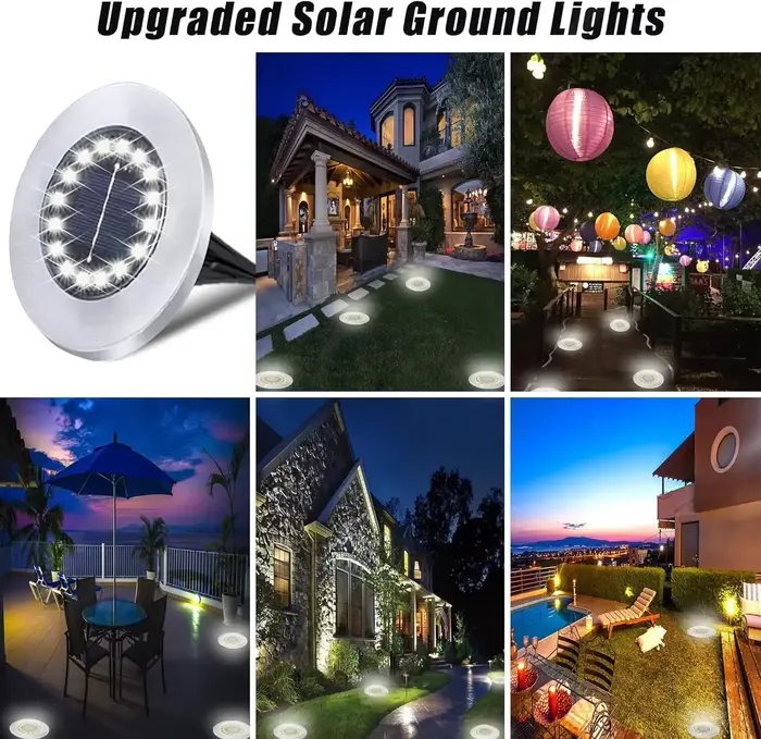 16 LED lumières solaires lumineuses au sol lumière LED solaire étanche extérieure pour voie jardin c