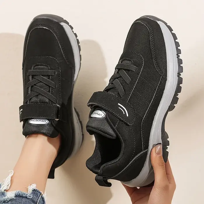 Chaussures de randonnée pour hommes et femmes 2025 avec bandes élastiques chaussures de sport antidérapantes chaussures de course de voyage en plein air confortables noir