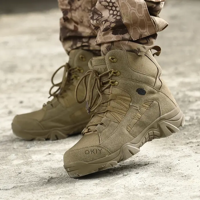 2025 mode hommes désert Combat bottes en plein air en cuir chaussures de randonnée hommes chasse tra