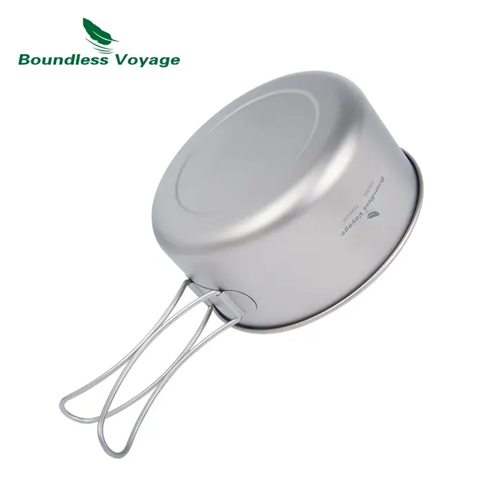 Boundless Voyage-Ensemble de casseroles en titane avec plaque pliante, bol ultraléger, camping, rand