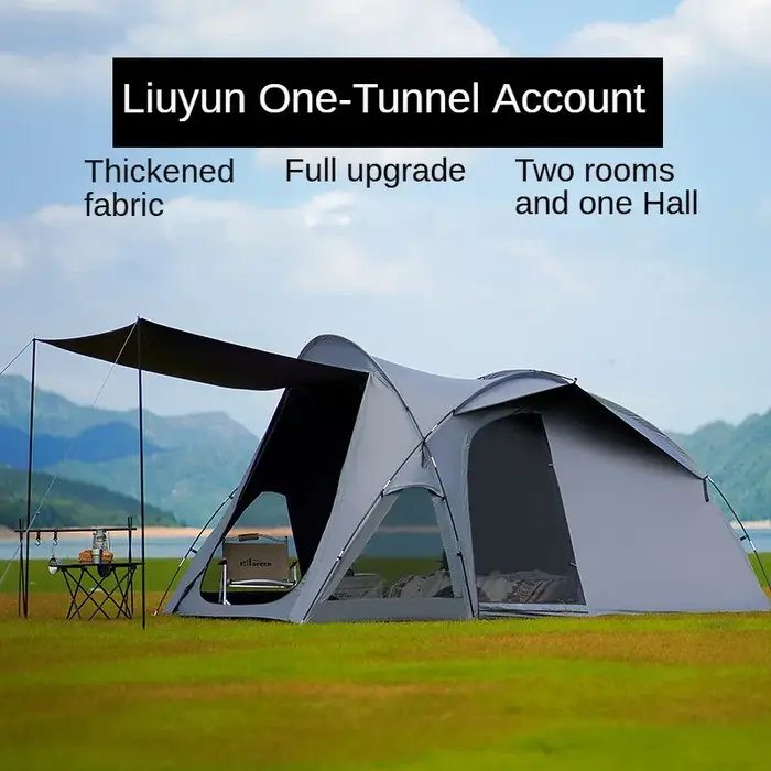 Tente de camping tunnel grande capacité pour 6 à 8 personnes
