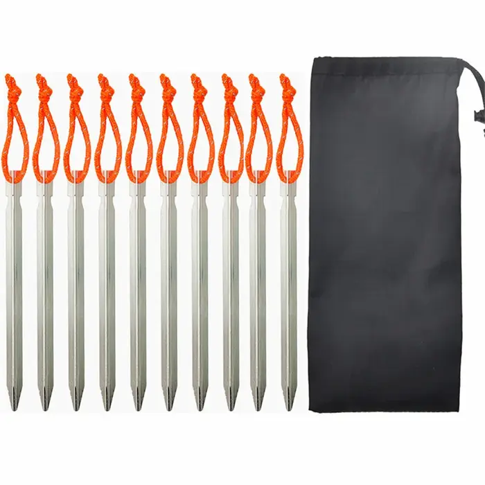 1 ensemble de piquets de tente en alliage d'aluminium, clous, piquets, cordes, accessoires de tente