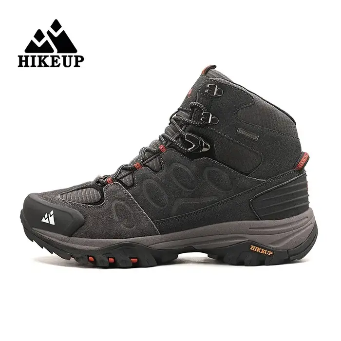HIKEUP-Bottes de randonnée en daim pour hommes, chaussures de plein air à lacets, bottes de sport ch