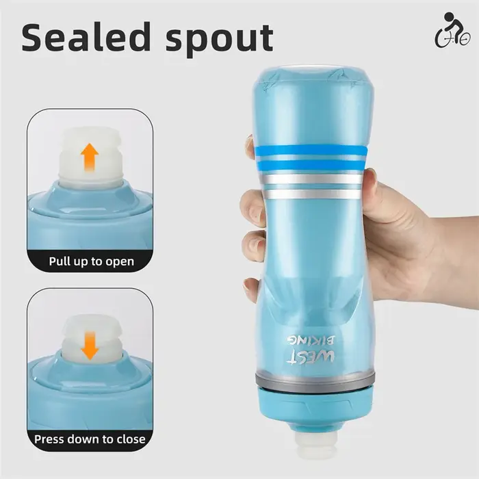 Bouteille d'eau isotherme et anti-fuite WEST BIKING 620 ml pour vélo, course à pied, randonnée, sport