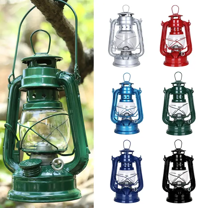 Lanterne de Camping rétro, lampe à Kerosene, lanterne portative, lumières de Camping en plein air, l