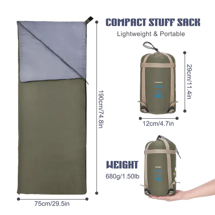 Sac de couchage enveloppe ultraléger pour adultes