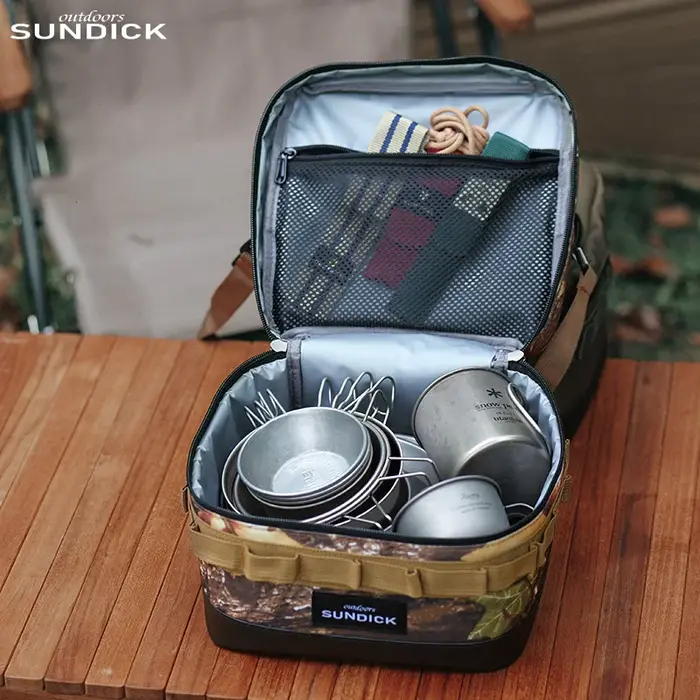 Sac de rangement isotherme pour bols et tasses de camping en plein air
