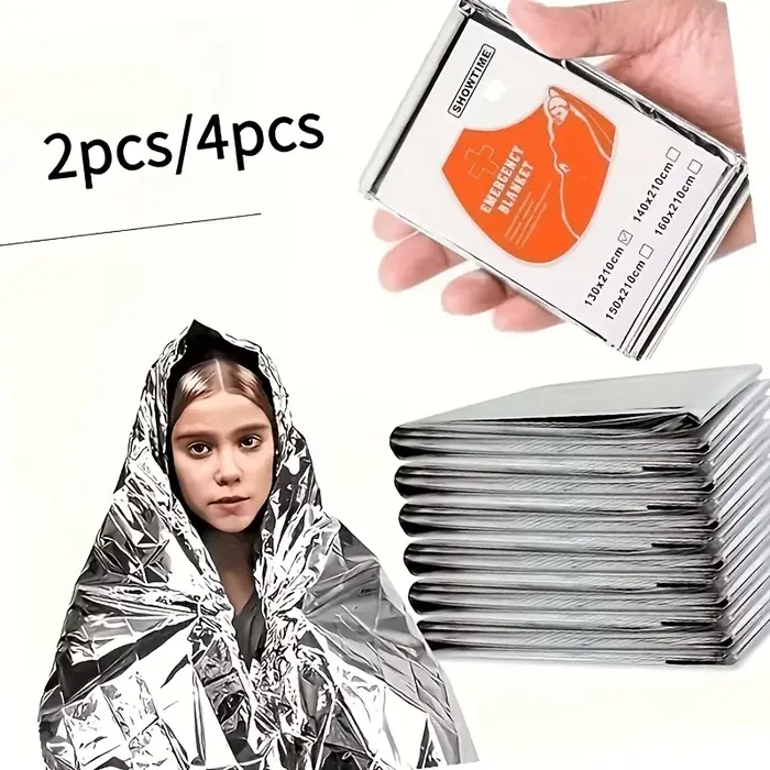 Couverture isolante d'urgence 2/4 pièces - Équipement de survie