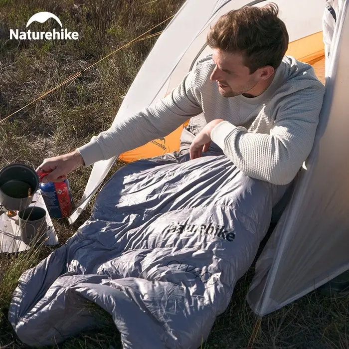 Natureifa-Sac de couchage de randonnée à capuche en duvet de canard