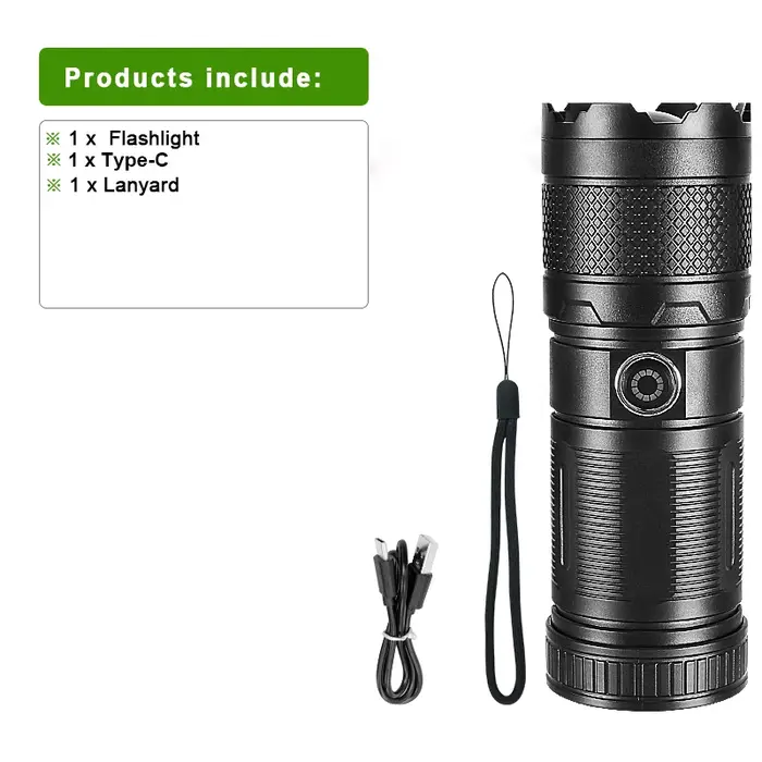 Lampe de poche LED la plus puissante, 1000000lm, lampe Portable, tactique Super brillante, lumières