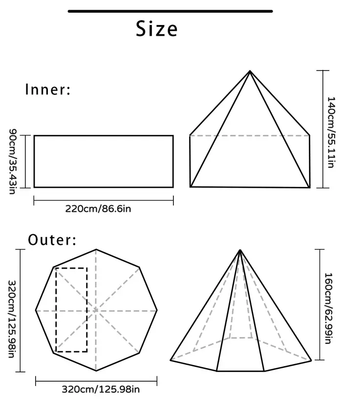 Tente Tipi de Camping avec fenêtre de cheminée