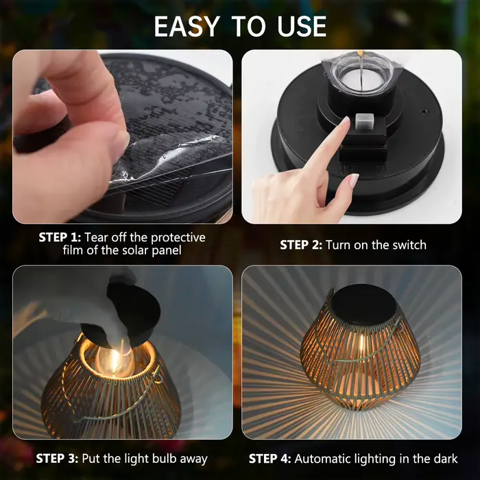 Lanternes solaires lumières solaires extérieur étanche Boho lumière pour extérieur suspendu lanterne en rotin décoration pour jardin cour Patio