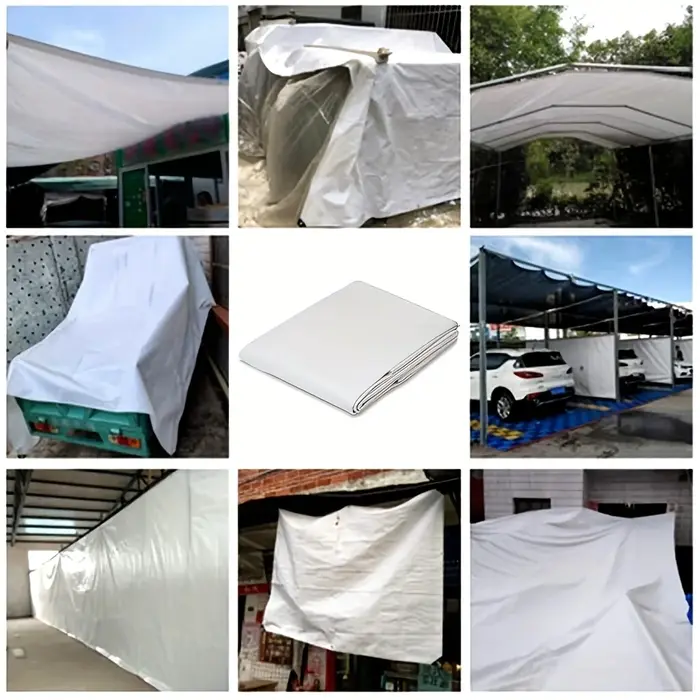 TarLII-Auvent d'extérieur imperméable blanc pour camping