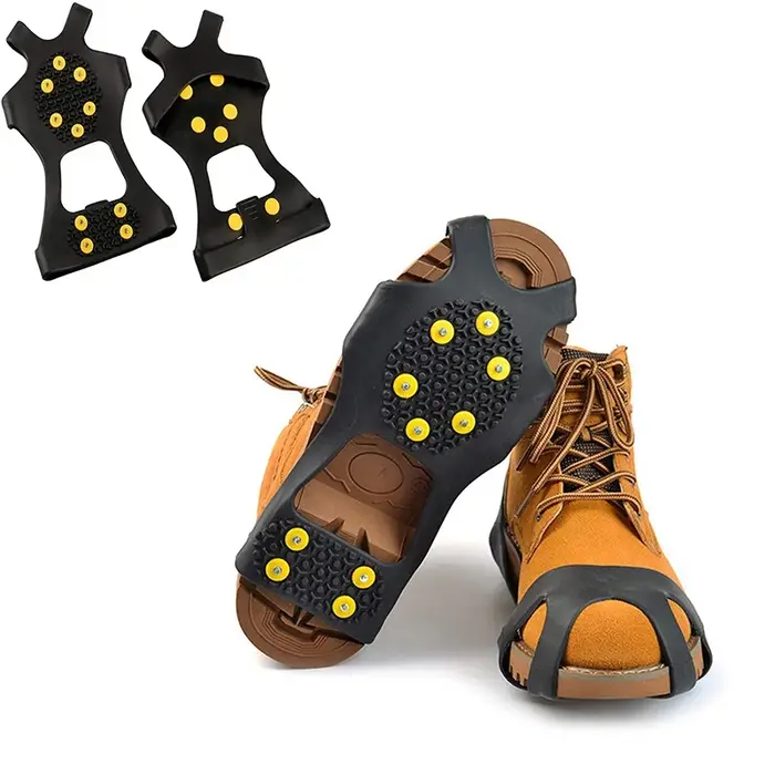 Crampons de Traction antidérapants à 10 dents, couvre-chaussures, bonne élasticité, pour l'escalade
