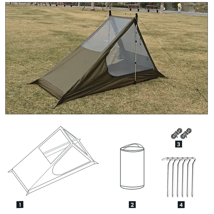 Tente en maille aérée pour 1 personne, ultralégère, installation rapide, abri de randonnée, respiran