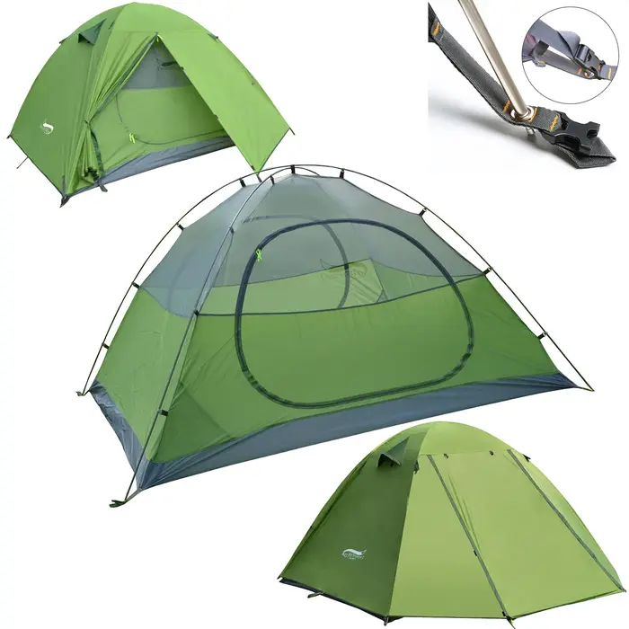 Desert Fox Tente de Camping Légère et Étanche pour l'Extérieur, 3 Saisons, Randonnée Familiale, 1/2/