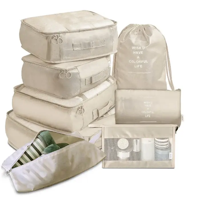 Organisateur de voyage pliant, 7 pièces, sacs de rangement, Cube de garde-robe, valise, ensemble d'e