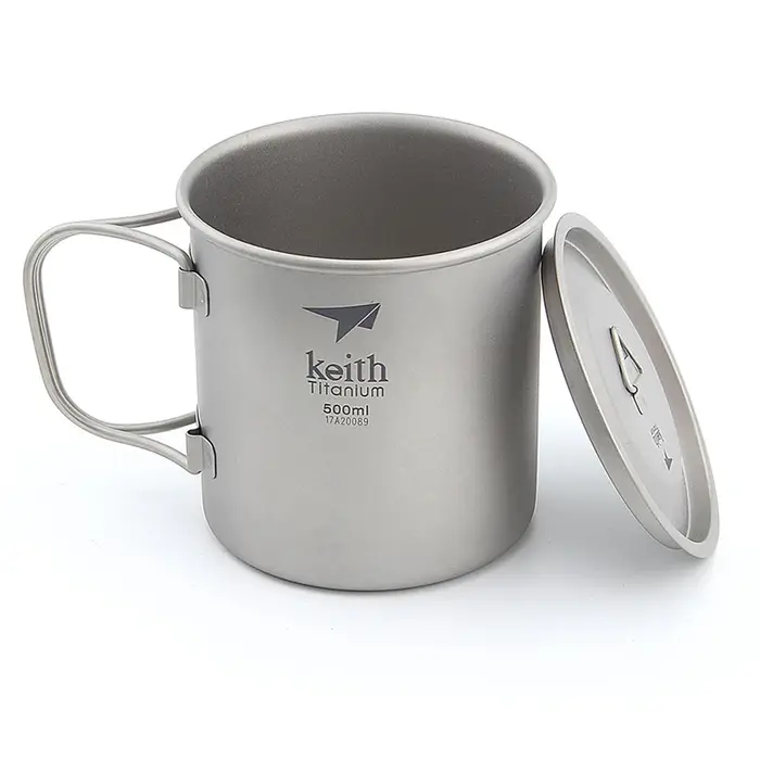 Keith – tasse en titane, tasses d'eau, tasses de Camping, tasse de voyage ultralégère avec poignée p