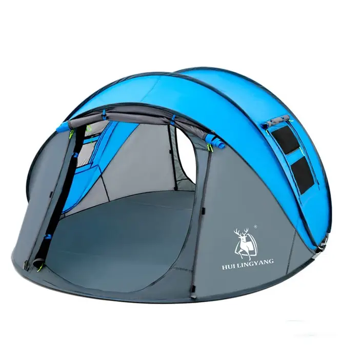 HUI LING YANG-Tente Pop-Up Étanche pour 3 à 4 Personnes, existent, Grand Espace, Camping en Plein Air Familial, Pergola Touristique Portable