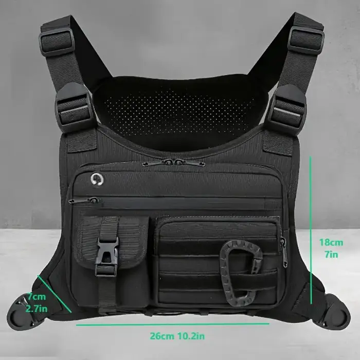 Sac de poitrine tactique d'extérieur unisexe pour la course à pied
