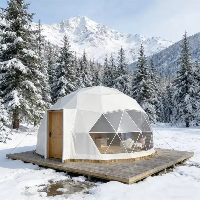 Tente dôme igloo pour camping extérieur, abri géodésique rond imperméable et coupe-vent pour événeme