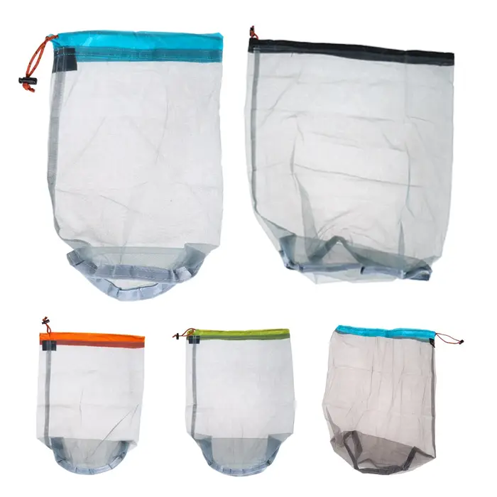 Sacs de couchage en maille de nylon ultralégers, sacs de rangement en maille de nylon ultralégers, sacs à linge en maille pour le voyage et la randonnée