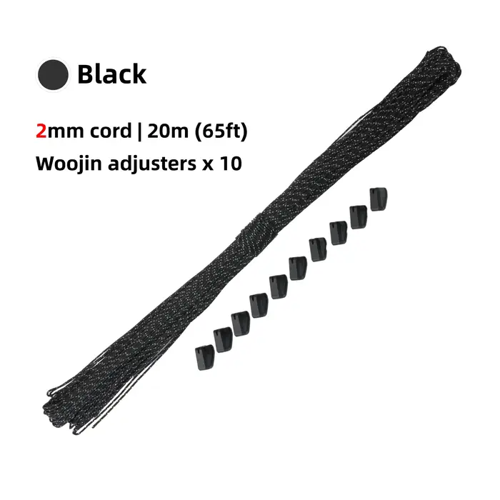 [HODR] 20M Guyline longues cordes Dyneema 1mm/2mm cordon d'abri ultraléger cordes de tente tendeur a
