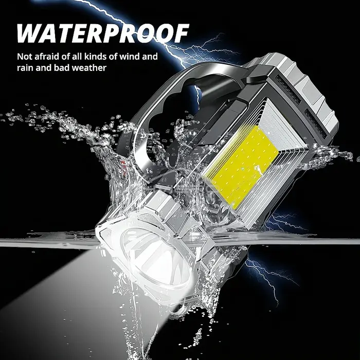Lampes latérales COB en plein air, pêche, randonnée, Camping, chargeur USB, lampe de poche solaire Portable, projecteur LED, étanche