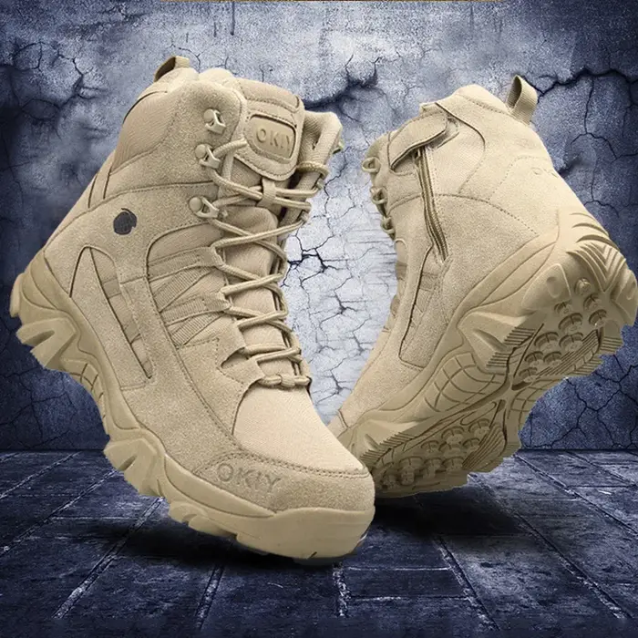 2025 mode hommes désert Combat bottes en plein air en cuir chaussures de randonnée hommes chasse tra