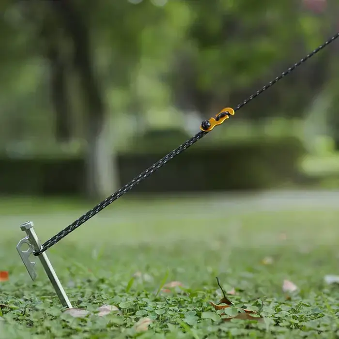 Cordes de tente renforcées pour Camping en plein air, 4 pièces, coupe-vent et réfléchissantes avec boucle