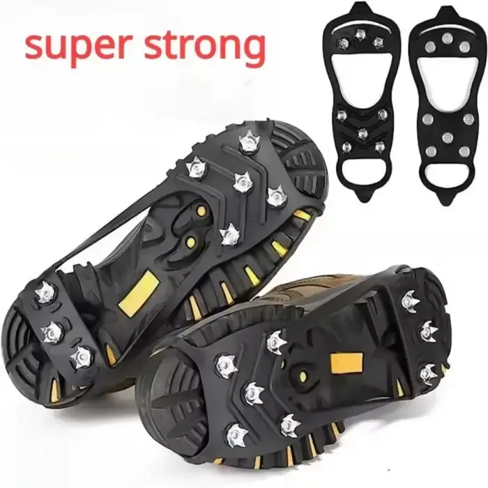 1 Paire de crampons à 8 dents pour chaussures de neige, adhérence hivernale, pour les amateurs de pl