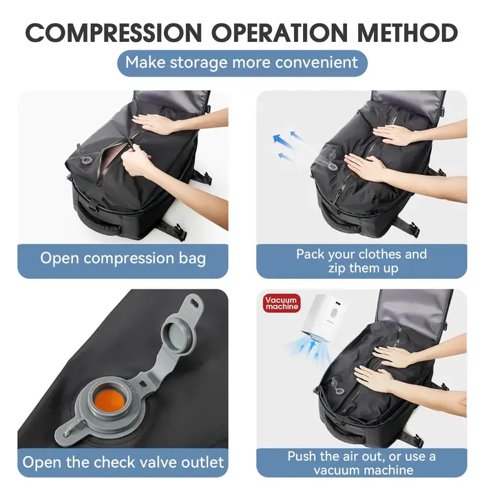 Sac à dos sous vide sac de voyage pour hommes sac à dos de grande capacité sac à dos pour ordinateur portable