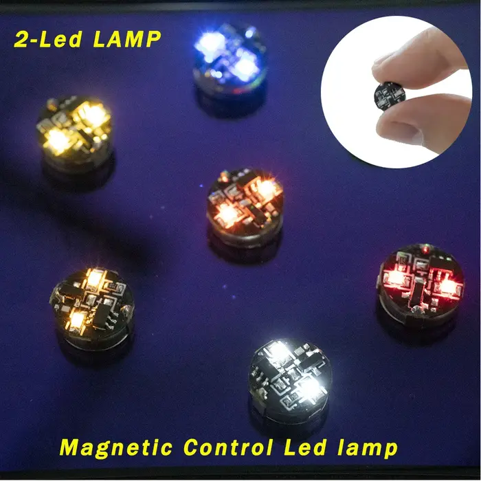 Lampe à commande magnétique à 2 LED, 10 pièces, jouets pour figurines d'action/modèle de voiture/mod
