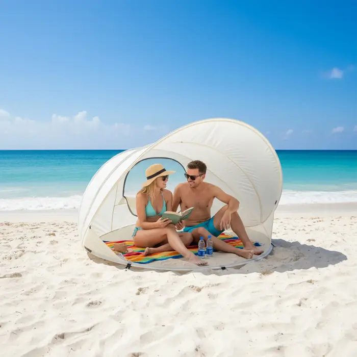 Auvent de plage portable – une tente pop-up compacte idéale