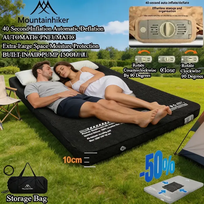 Mountainhiker Nouveau matelas gonflable édition améliorée 10 cm de hauteur avec sac de rangement