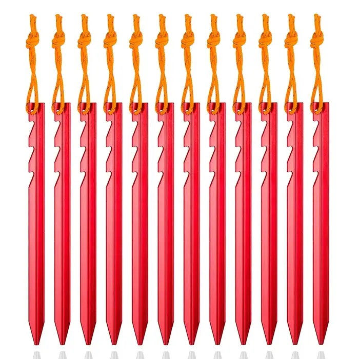Piquets de tente en alliage d'aluminium de 18cm, 12 pièces/lot, piquets robustes pour voyage en plei