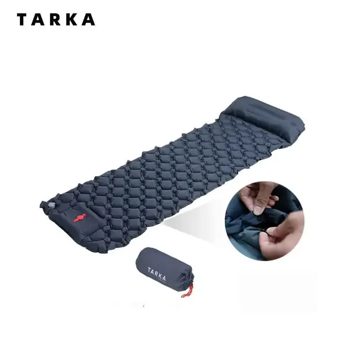 TARKA – tapis de Camping gonflable, coussin de couchage, coussin d'air touristique en plein Air avec oreiller, matelas auto-gonflant pour randonnée pique-nique