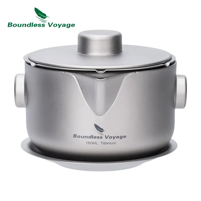 Boundless Voyage-Tasse à café à double paroi, théière en titane avec couvercle et filtre, théière ul