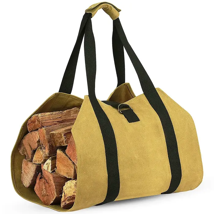 Sac de rangement de bois de chauffage de grande capacité, porte-bûches en bois étanche et résistant 