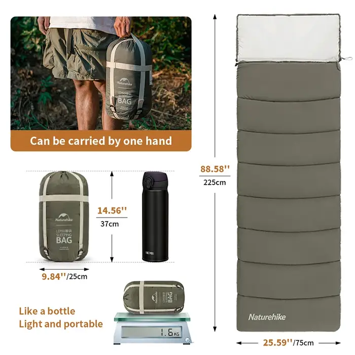 Natureifa-Sac de couchage en coton ultraléger LD, camping, hiver, été, épissable, 2 en 1, double