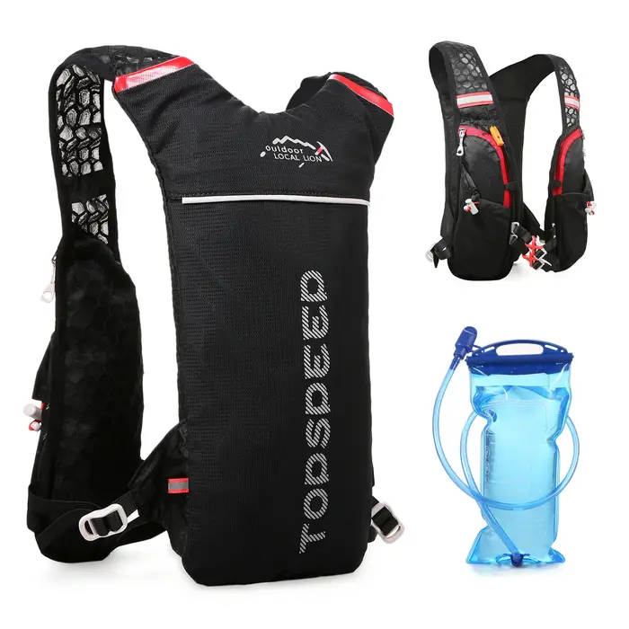 Sac à dos d'hydratation avec vessie d'eau de 2L, super léger et respirant, pour la course en plein air, le cyclisme et l'escalade