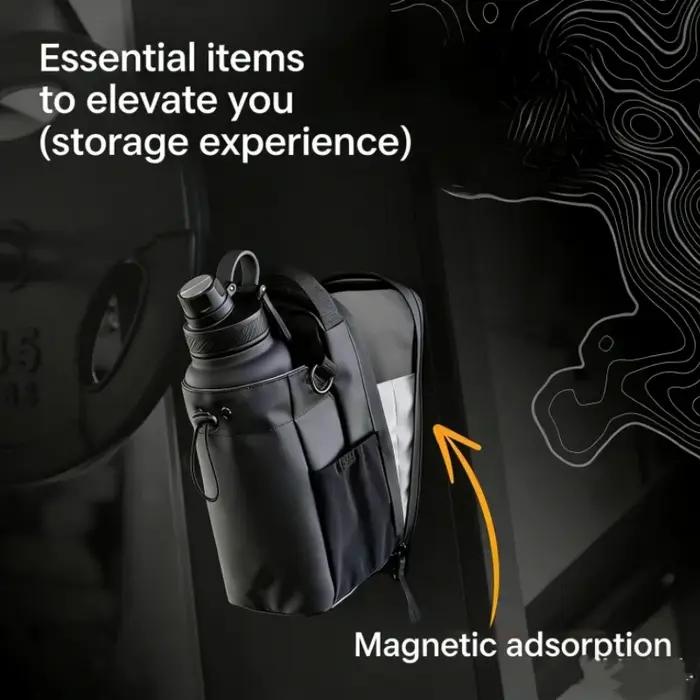 Sac de sport magnétique grande capacité avec poche pour téléphone, pochette portable pour bouteille d'eau, accessoires de gym, sac de sport