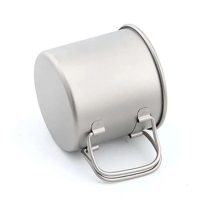 Pamono-Tasse à eau en titane avec couvercle Ti3240 ,350ml, ustensiles de cuisine pour pique-nique, s