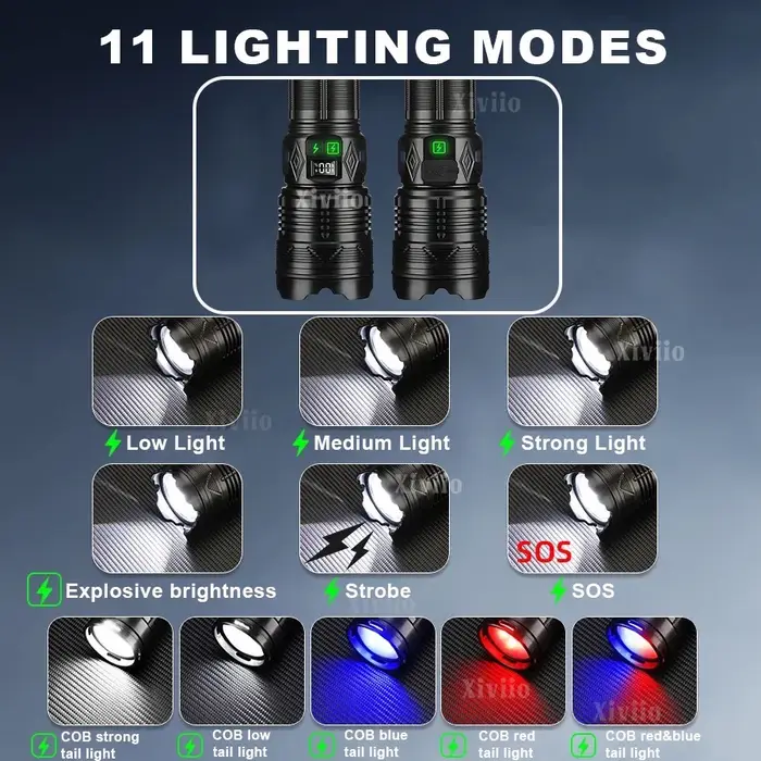 Lampe de poche LED la plus puissante 99000000LM Super lumineuse 1500W
