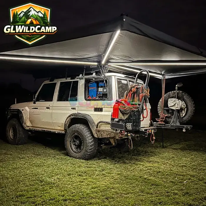 Auvent latéral de toit pour camping-car 4x4, tente de voiture tout-terrain 180-270 degrés, autoporta