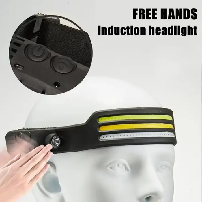 LED COB lampe frontale à Induction batterie intégrée capteur tête